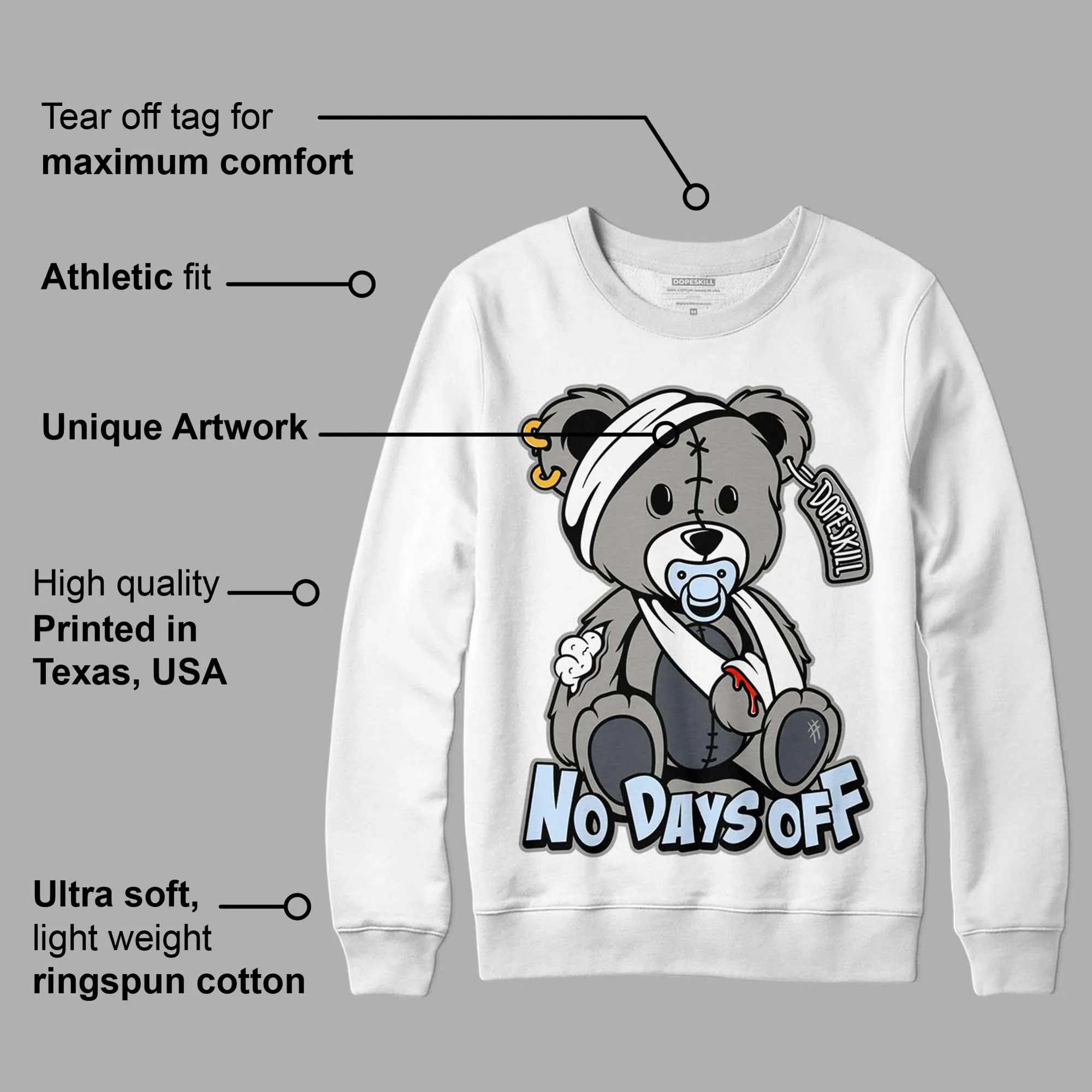 Cool Grey 6s DopeSkill Sweatshirt Hurt Bear Graphic sold by DopeSkill product image thumbnail 3