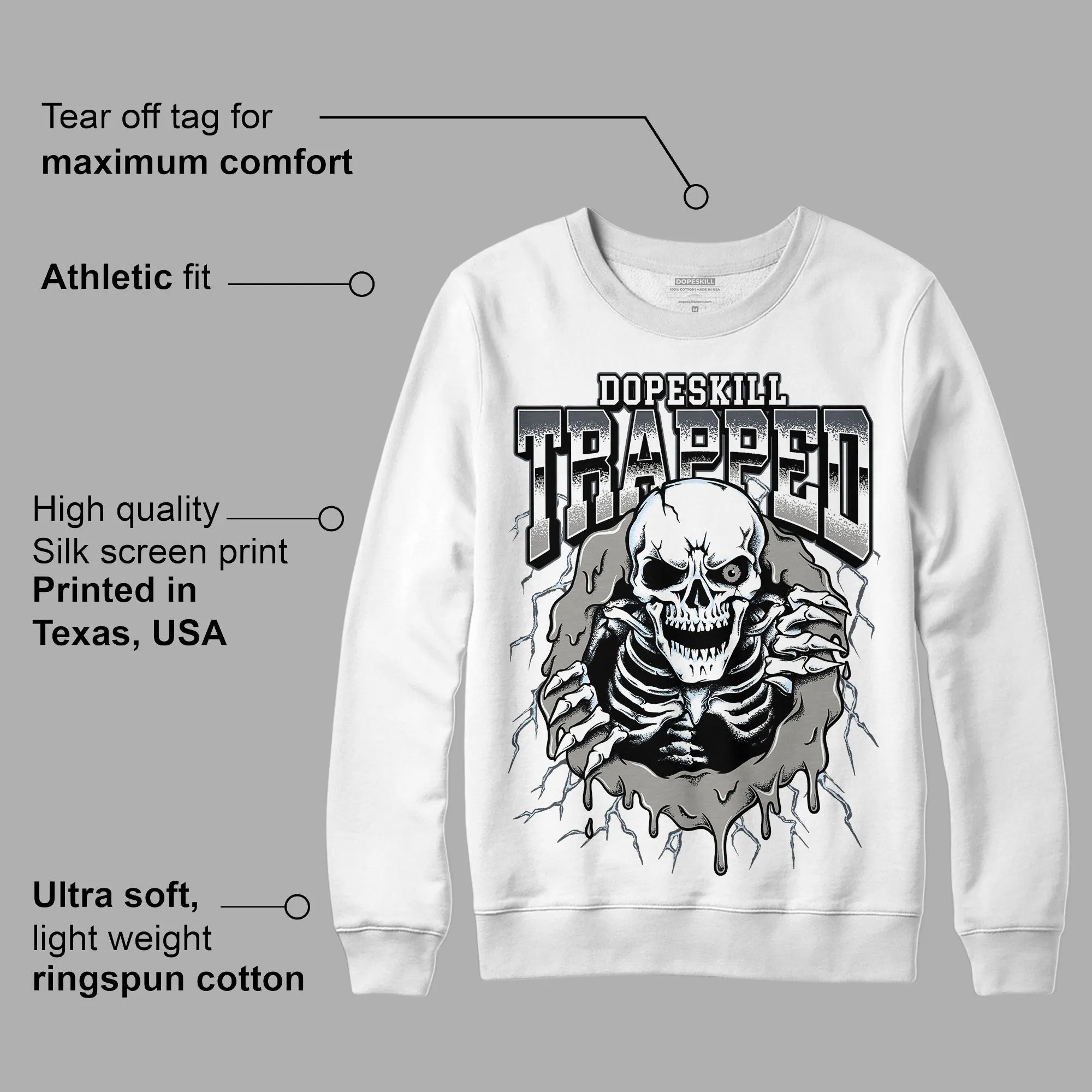 Cool Grey 6s DopeSkill Sweatshirt Trapped Halloween Graphic sold by DopeSkill product image thumbnail 3