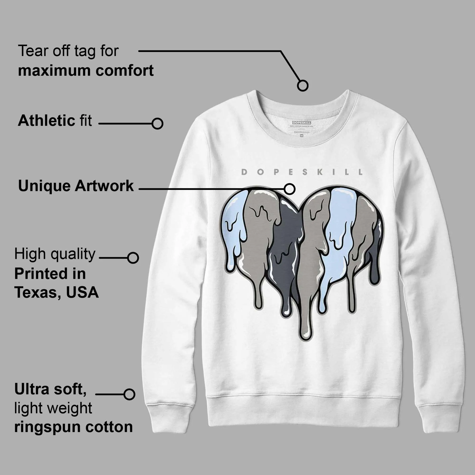 Cool Grey 6s DopeSkill Sweatshirt Slime Drip Heart Graphic sold by DopeSkill product image thumbnail 3