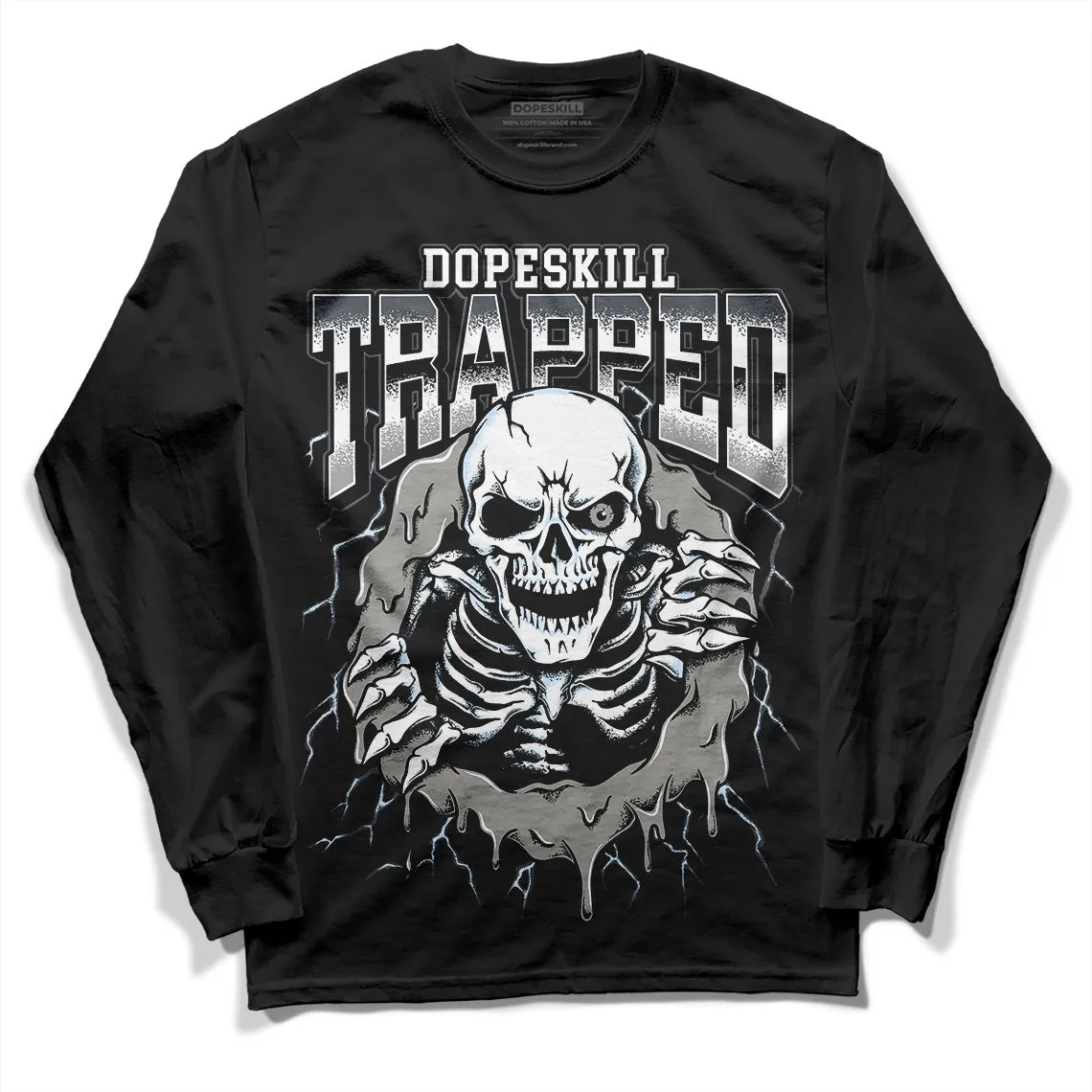 Cool Grey 6s DopeSkill Long Sleeve T-Shirt Trapped Halloween Graphic sold by DopeSkill product image thumbnail 2