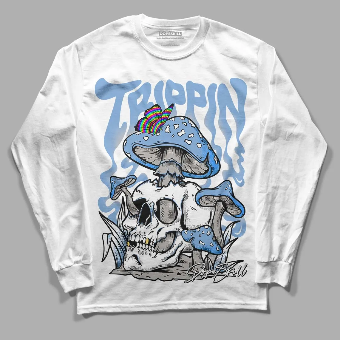 University Blue 5s DopeSkill Long Sleeve T-Shirt Trippin Graphic sold by DopeSkill