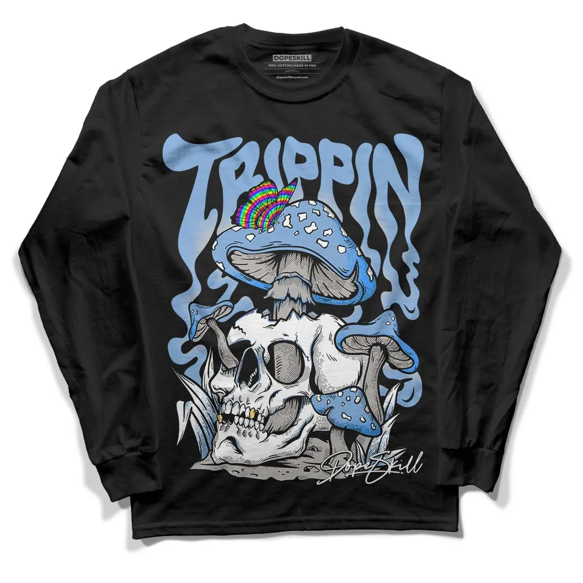 University Blue 5s DopeSkill Long Sleeve T-Shirt Trippin Graphic sold by DopeSkill product image thumbnail 2