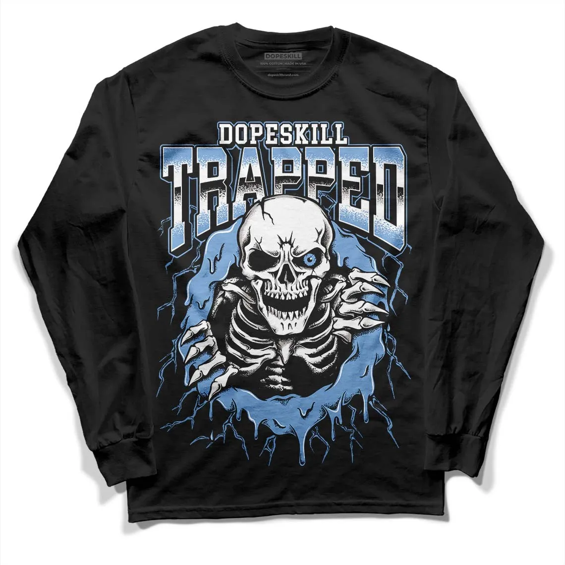 University Blue 5s DopeSkill Long Sleeve T-Shirt Trapped Halloween Graphic sold by DopeSkill product image thumbnail 2