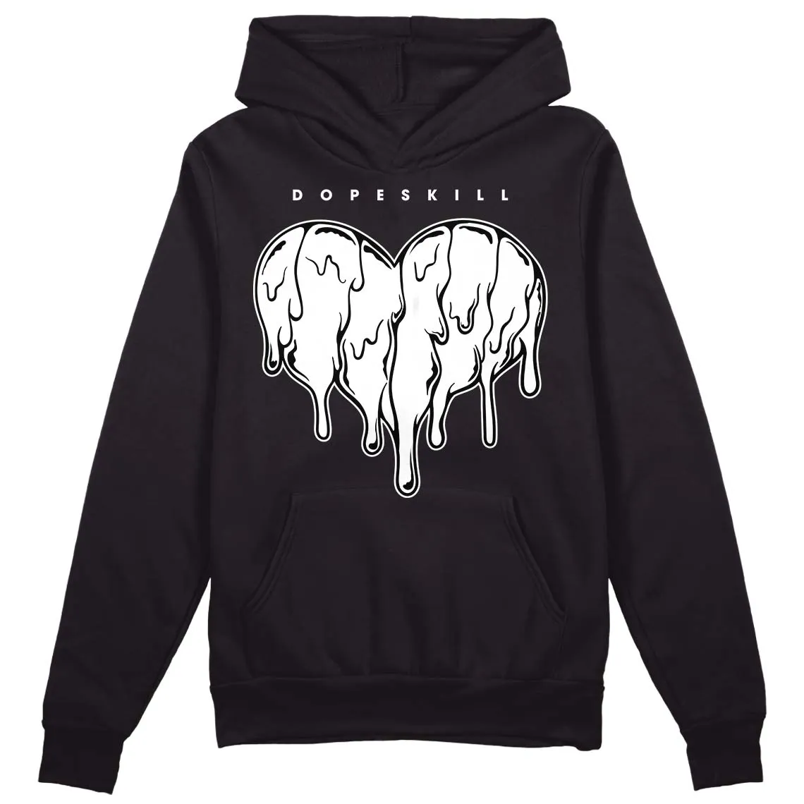 85 Black White 1s DopeSkill Hoodie Sweatshirt Slime Drip Heart Graphic sold by DopeSkill