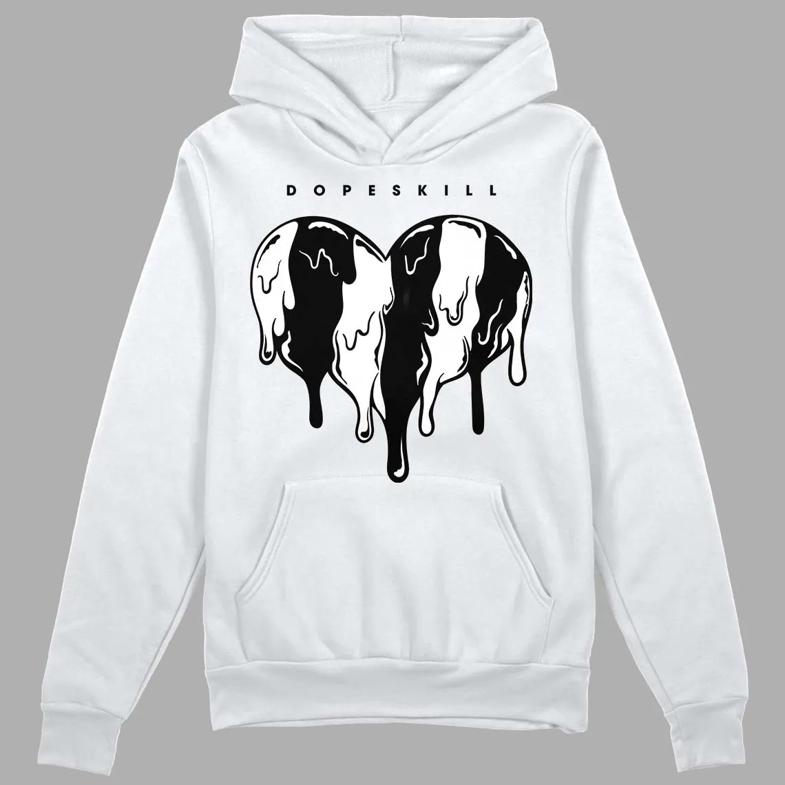 85 Black White 1s DopeSkill Hoodie Sweatshirt Slime Drip Heart Graphic sold by DopeSkill product image thumbnail 2
