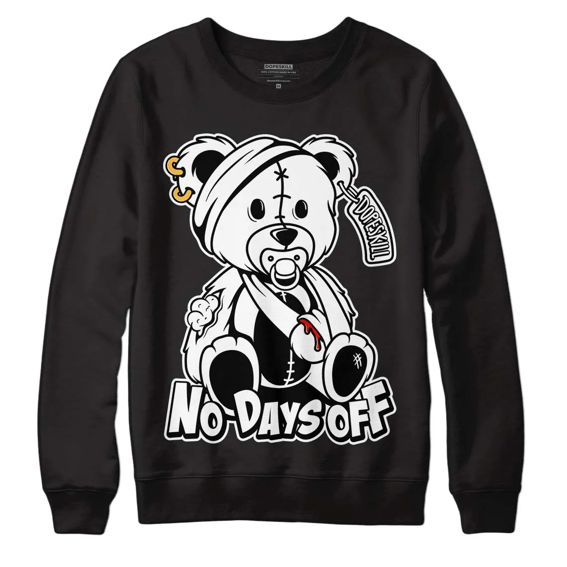 85 Black White 1s DopeSkill Sweatshirt Hurt Bear Graphic sold by DopeSkill