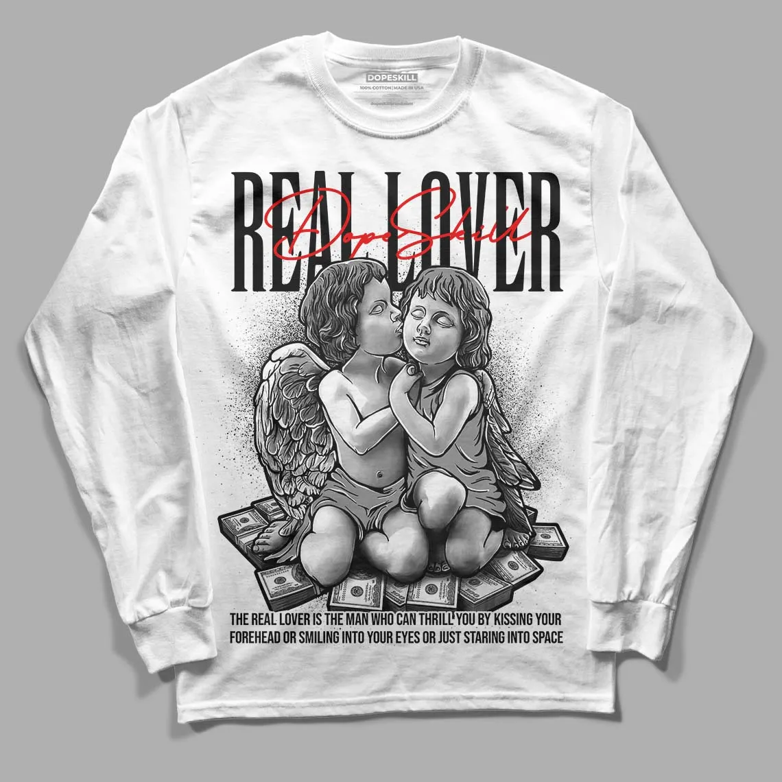 85 Black White 1s DopeSkill Long Sleeve T-Shirt Real Lover Graphic sold by DopeSkill product image thumbnail 2