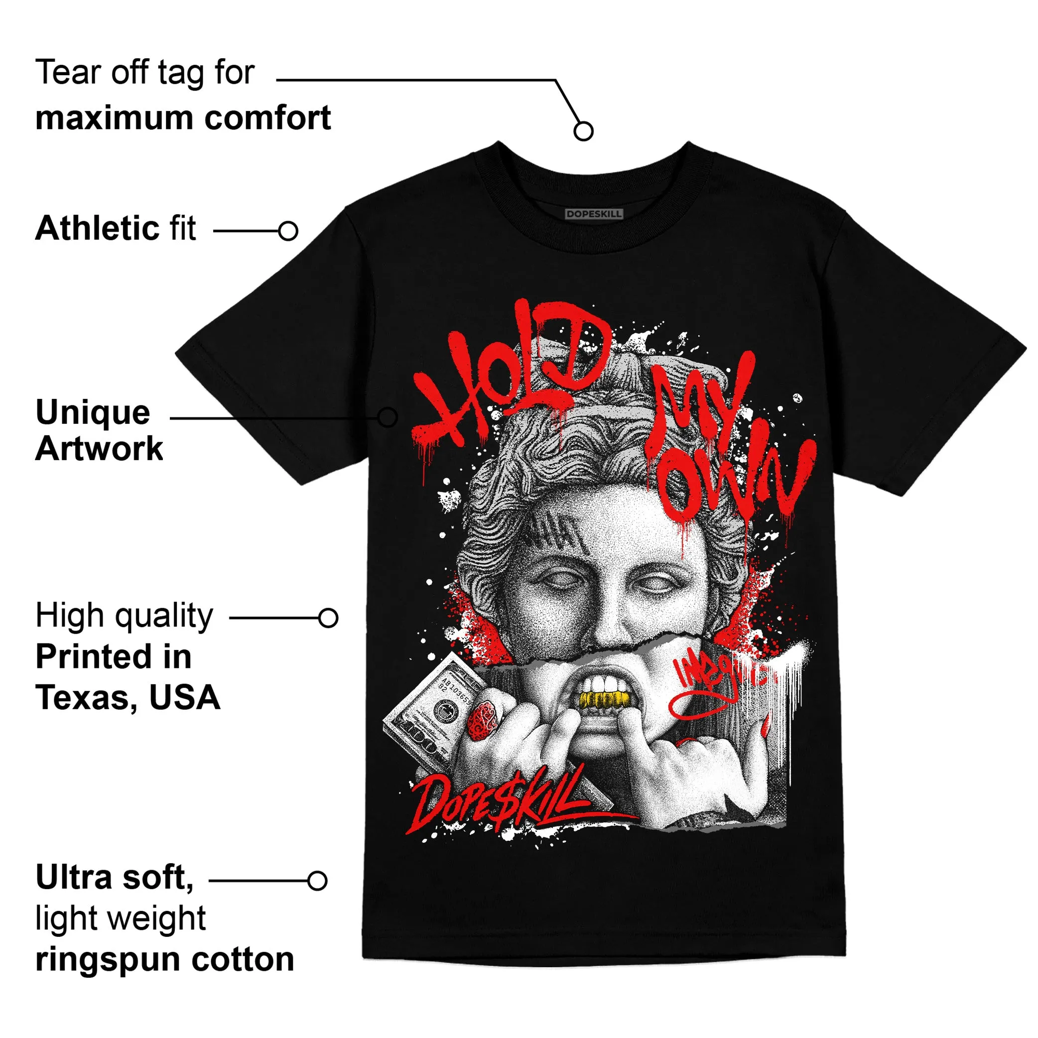 85 Black White 1s DopeSkill T-Shirt Hold My Own Graphic sold by DopeSkill product image thumbnail 3