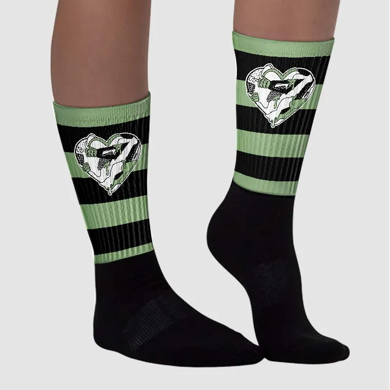 Seafoam 4s Sublimated Socks Horizontal Stripes Graphic sold by DopeSkill product image thumbnail 3