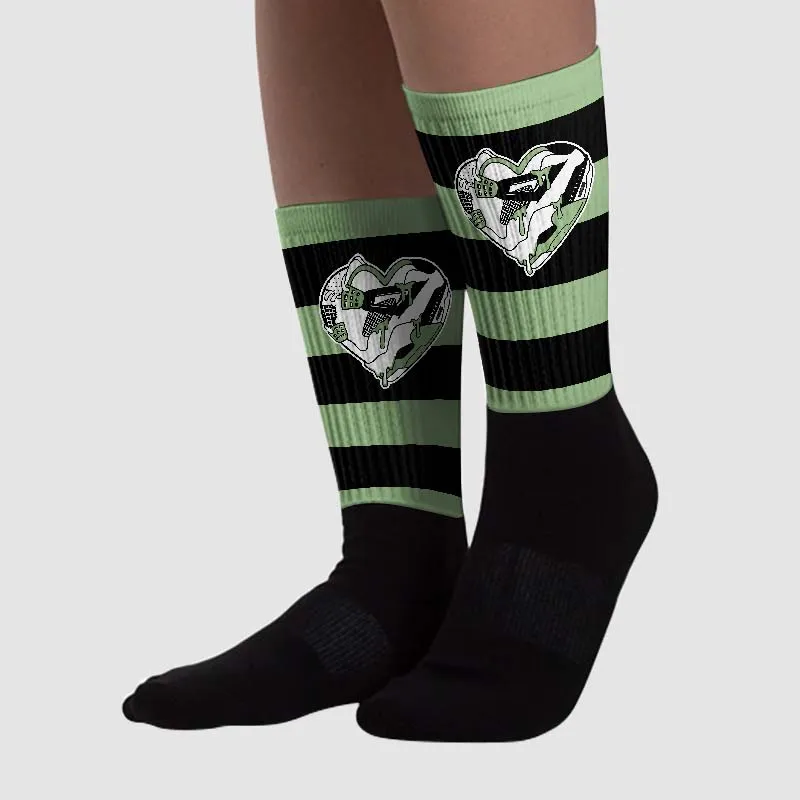 Seafoam 4s Sublimated Socks Horizontal Stripes Graphic sold by DopeSkill product image thumbnail 2