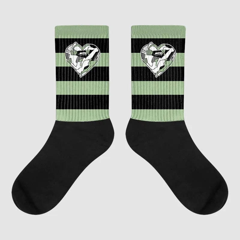 Seafoam 4s Sublimated Socks Horizontal Stripes Graphic sold by DopeSkill