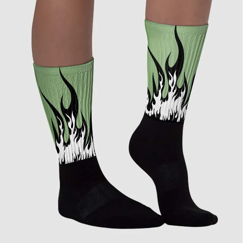 Seafoam 4s Sublimated Socks FIRE Graphic sold by DopeSkill product image thumbnail 3
