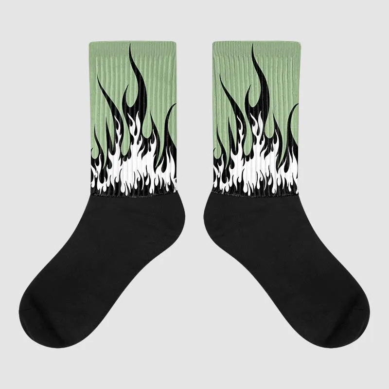 Seafoam 4s Sublimated Socks FIRE Graphic sold by DopeSkill