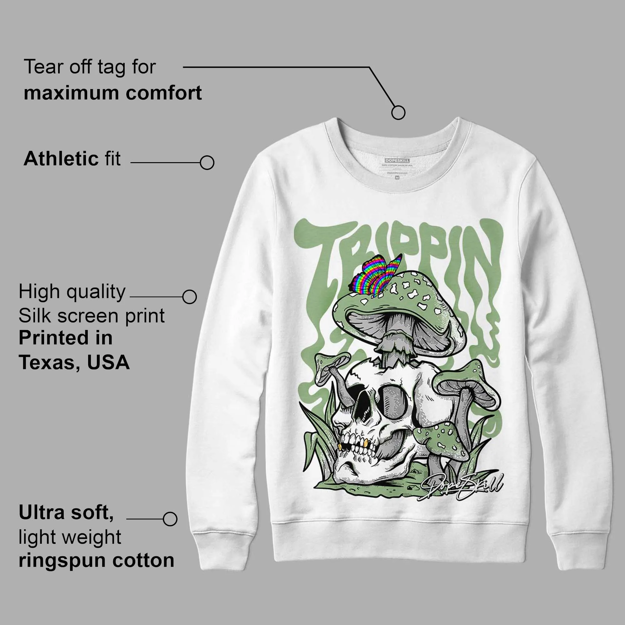 Seafoam 4s DopeSkill Sweatshirt Trippin Graphic sold by DopeSkill product image thumbnail 3