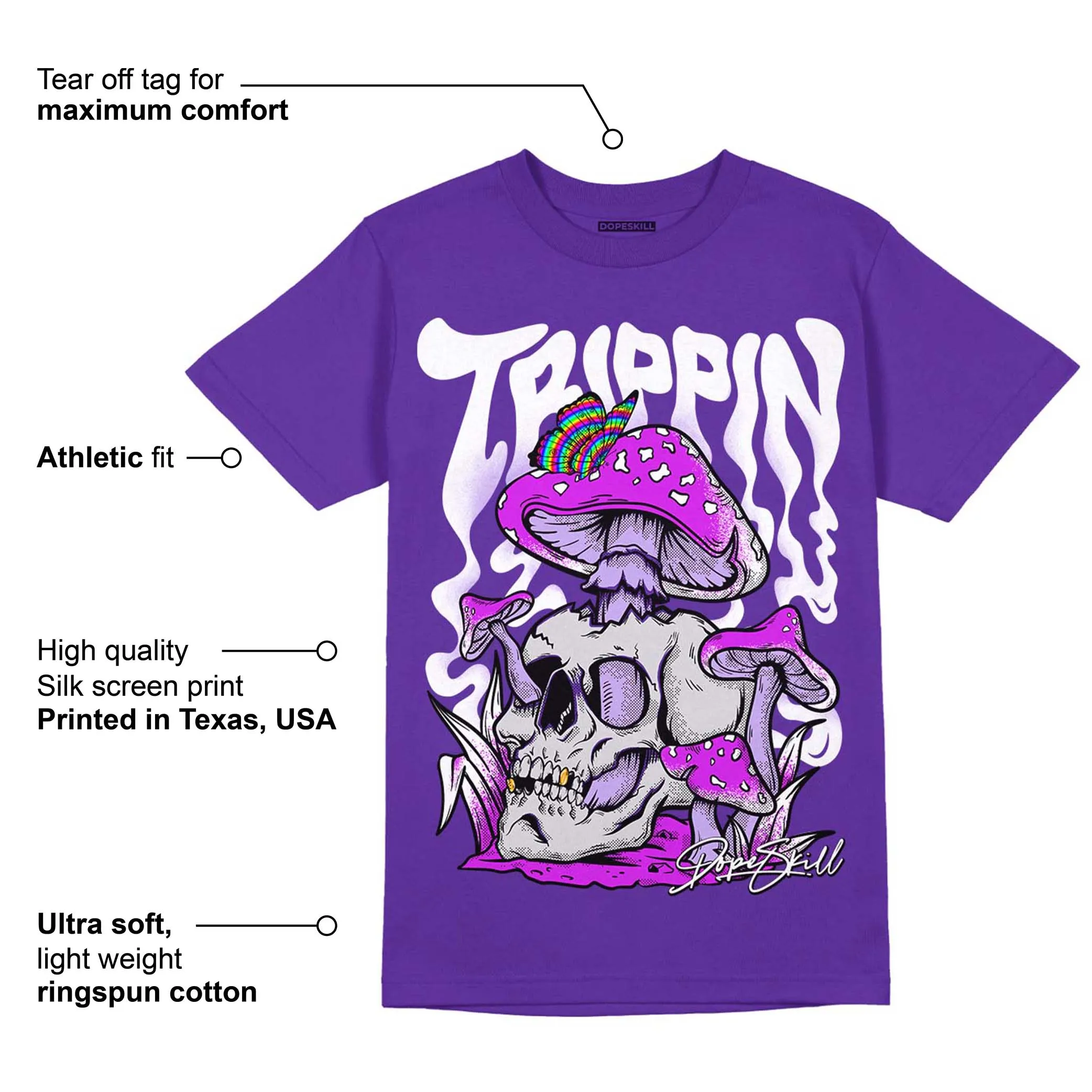 Court Purple 13s DopeSkill Purple T-shirt Trippin Graphic sold by DopeSkill product image thumbnail 2