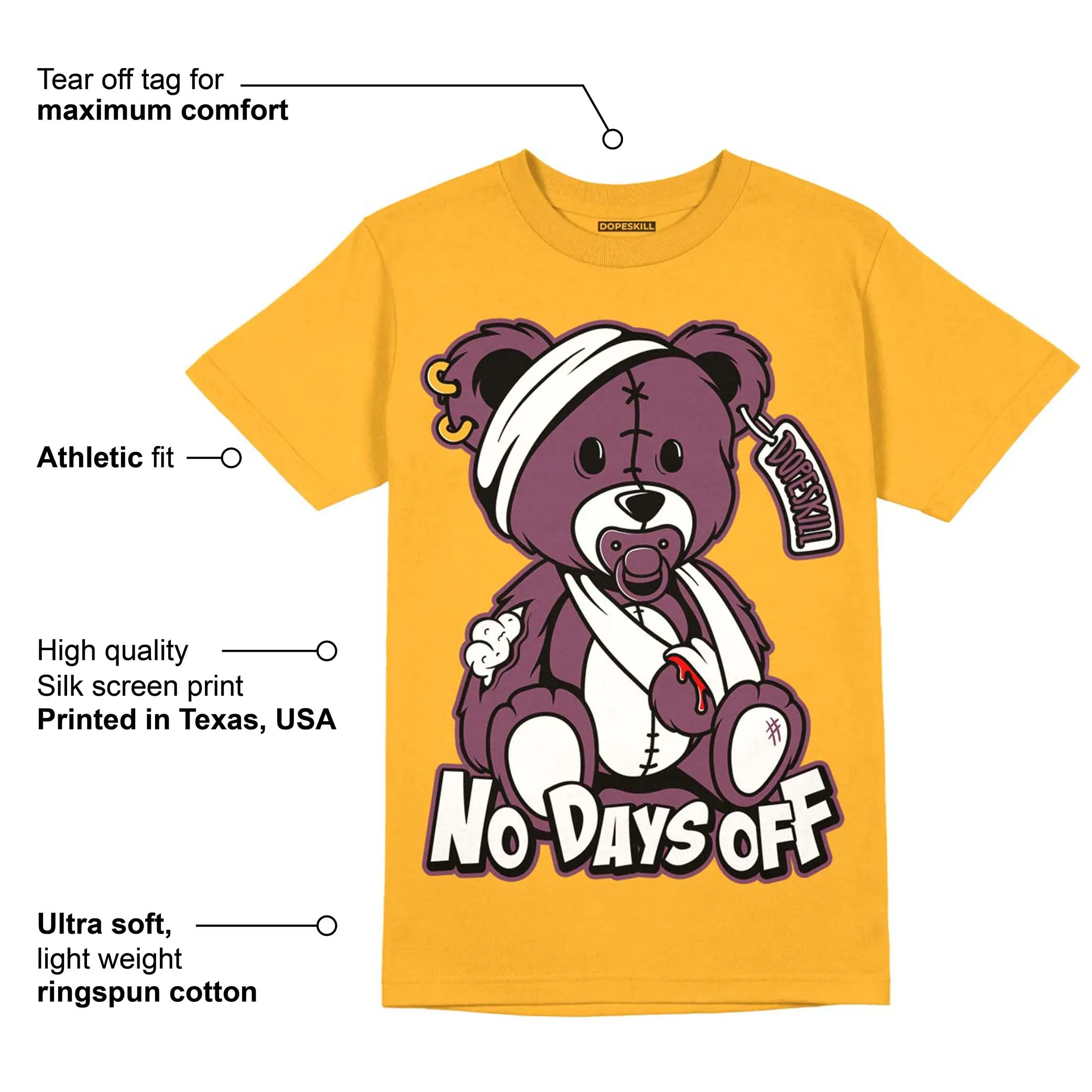 Brotherhood 1s High OG DopeSkill University Gold T-shirt Hurt Bear Graphic sold by DopeSkill product image thumbnail 2