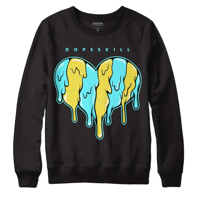 Aqua 5s DopeSkill Sweatshirt Slime Drip Heart Graphic sold by DopeSkill