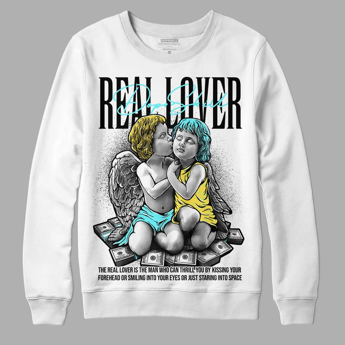 Aqua 5s DopeSkill Sweatshirt Real Lover Graphic sold by DopeSkill product image thumbnail 2