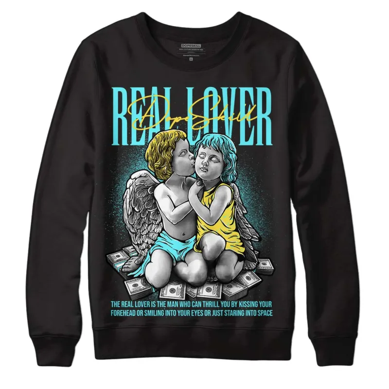 Aqua 5s DopeSkill Sweatshirt Real Lover Graphic sold by DopeSkill