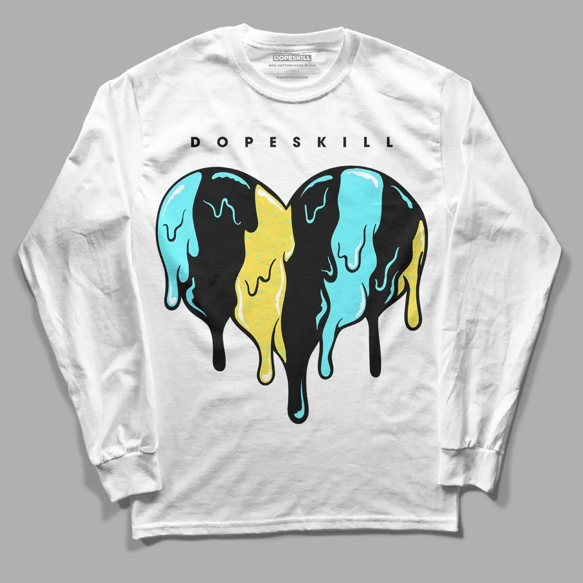 Aqua 5s DopeSkill Long Sleeve T-Shirt Slime Drip Heart Graphic sold by DopeSkill product image thumbnail 2