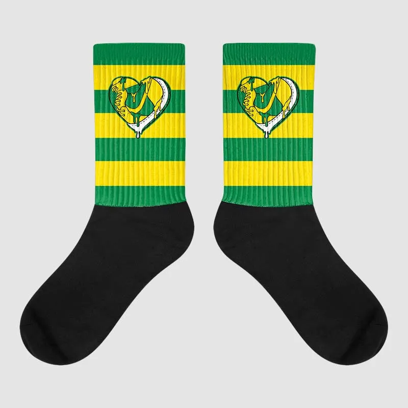 Dunk Low Reverse Brazil Sublimated Socks Horizontal Stripes Graphic sold by DopeSkill