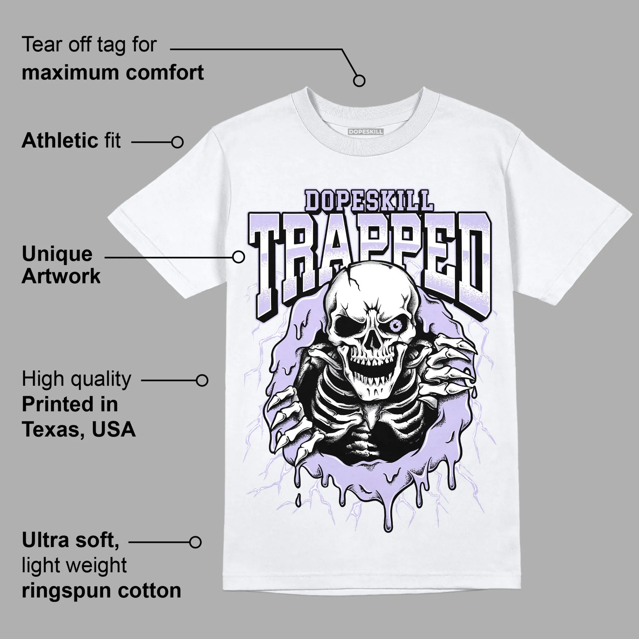 Pure Violet 11s Low DopeSkill T-Shirt Trapped Halloween Graphic sold by DopeSkill product image thumbnail 2