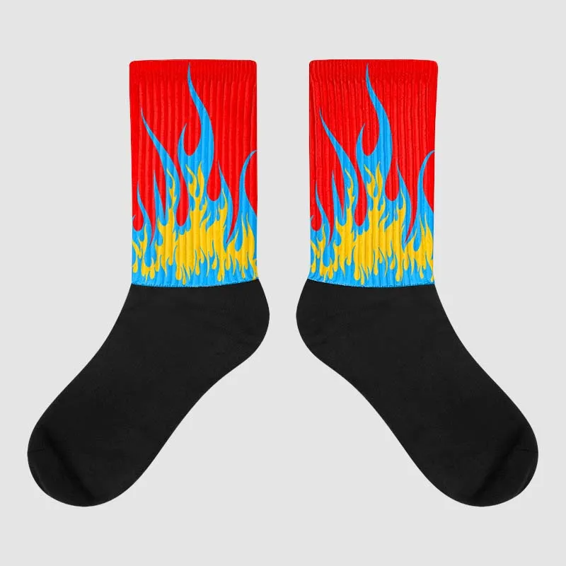 Fruity Pebbles Dunks Sublimated Socks FIRE Graphic sold by DopeSkill