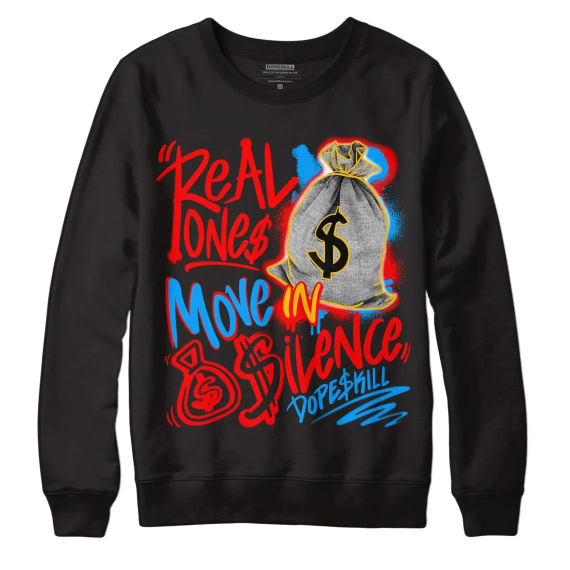 Fruity Pebbles Dunks DopeSkill Sweatshirt Real Ones Move In Silence Graphic sold by DopeSkill product image thumbnail 2