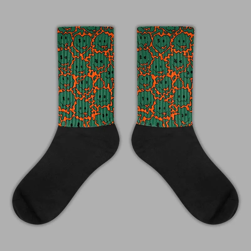 Dunk Low Team Dark Green Orange Sublimated Socks Slime Graphic sold by DopeSkill