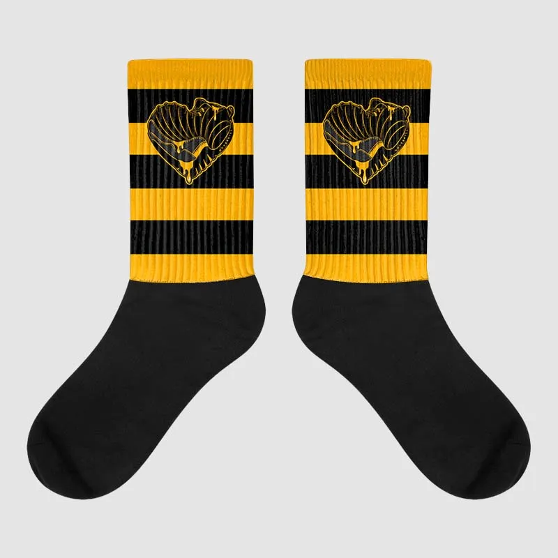 Black Taxi 12s Sublimated Socks Horizontal Stripes Graphic sold by DopeSkill