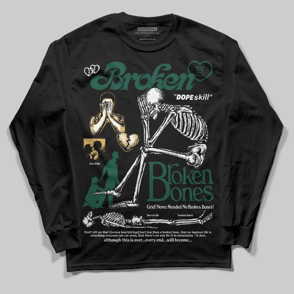 OG “Fir” 1s DopeSkill Long Sleeve T-Shirt Broken Bones Graphic sold by DopeSkill product image thumbnail 2
