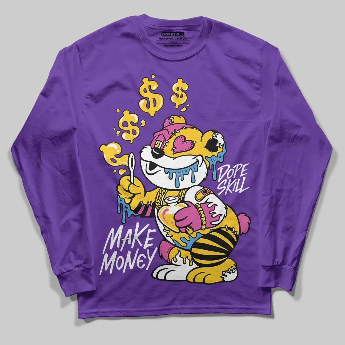 PURPLE Collection DopeSkill Long Sleeve T-Shirt Make Money Graphic sold by DopeSkill product image thumbnail 3