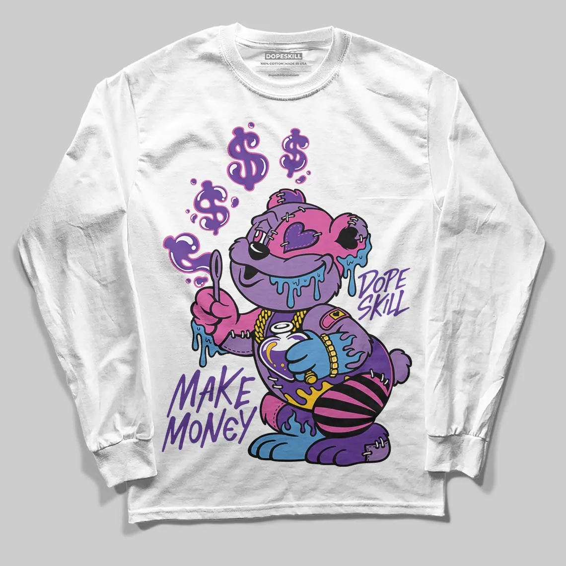 PURPLE Collection DopeSkill Long Sleeve T-Shirt Make Money Graphic sold by DopeSkill product image thumbnail 2