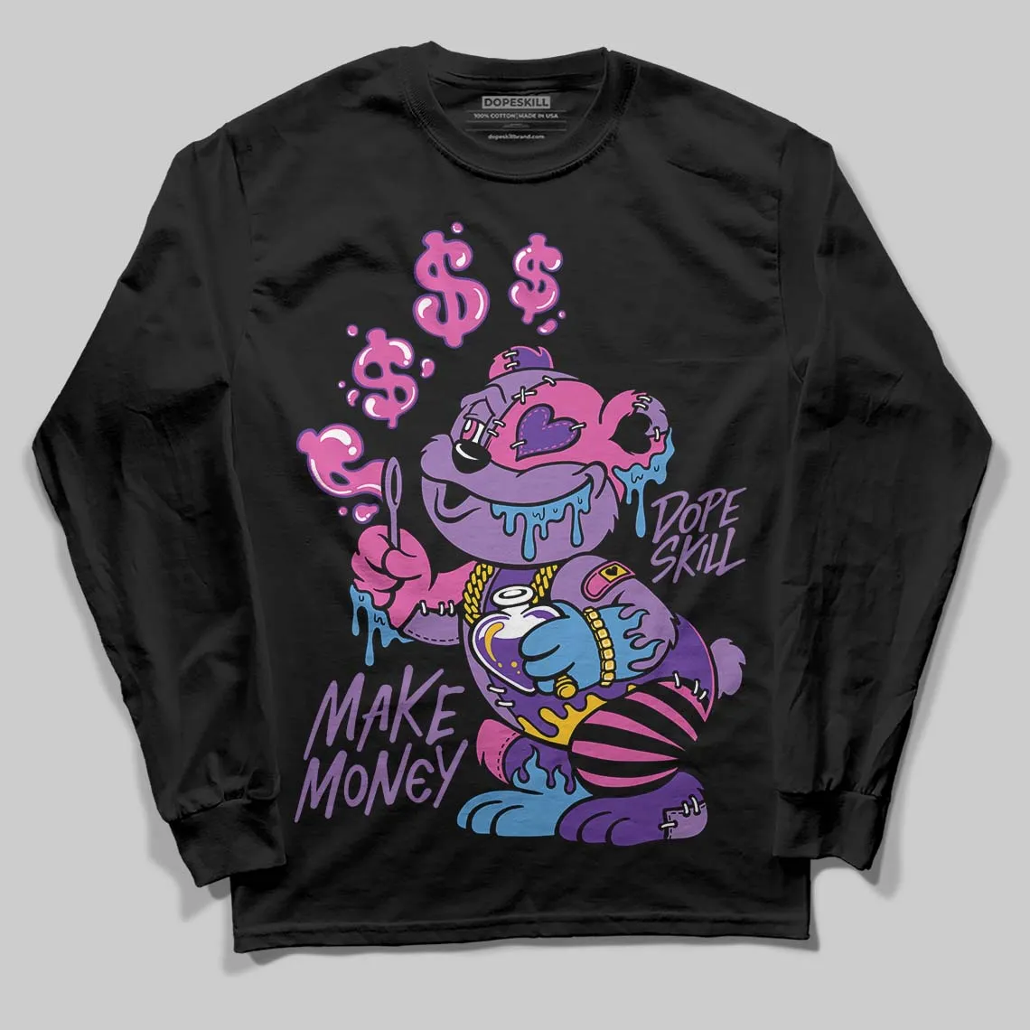 PURPLE Collection DopeSkill Long Sleeve T-Shirt Make Money Graphic sold by DopeSkill