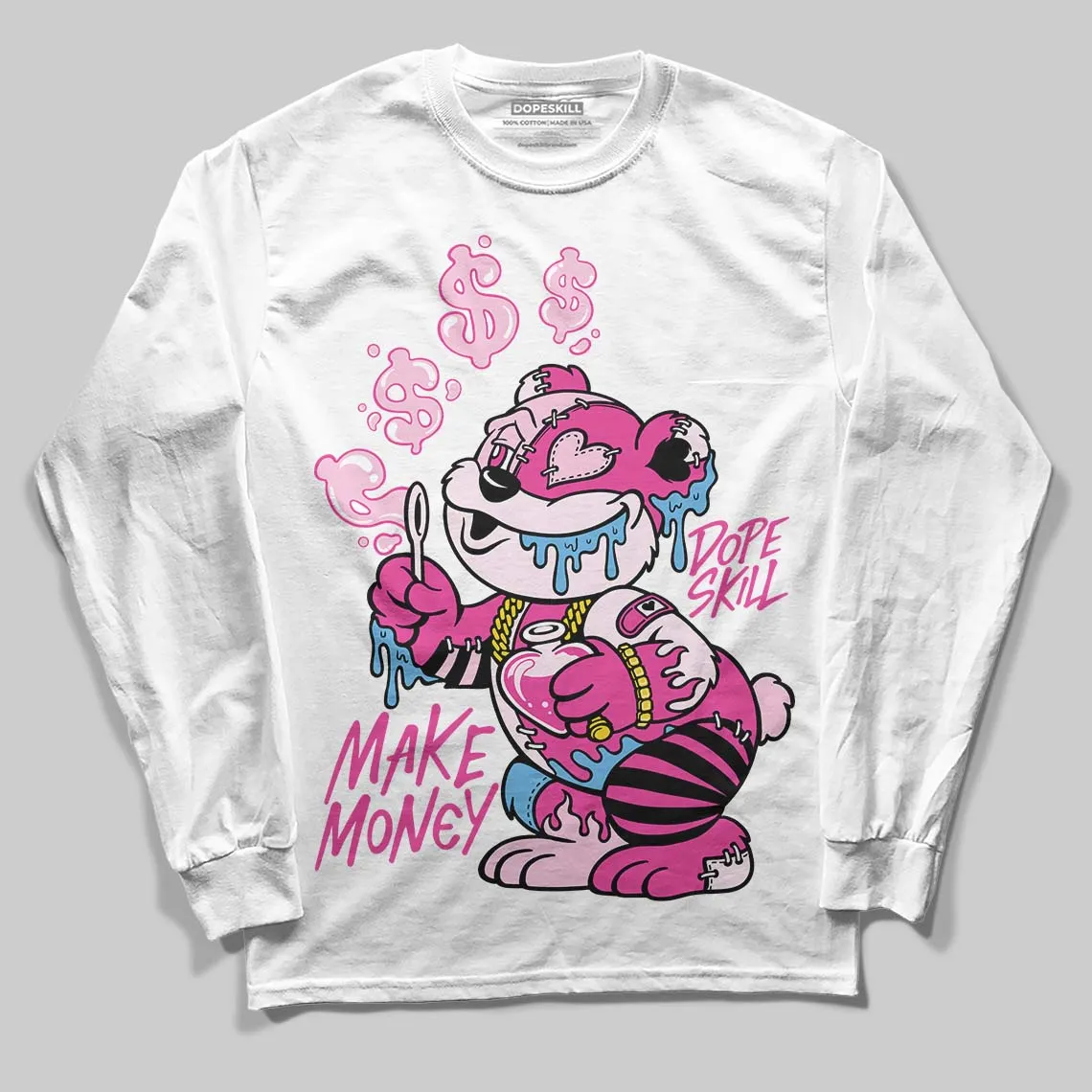 Pink Collection DopeSkill Long Sleeve T-Shirt Make Money Graphic sold by DopeSkill