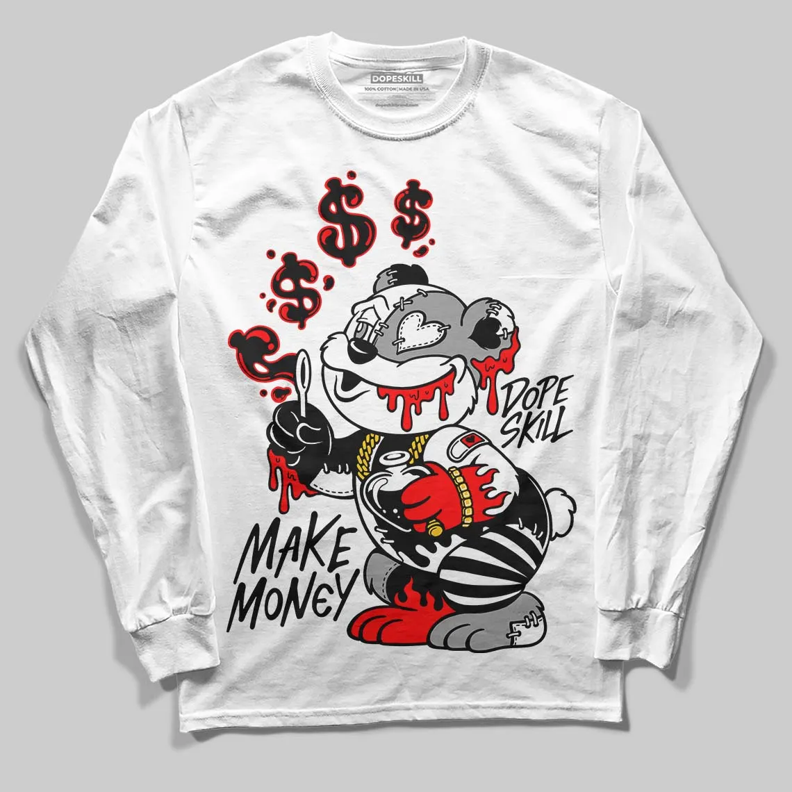 Black and White Collection DopeSkill Long Sleeve T-Shirt Make Money Graphic sold by DopeSkill product image thumbnail 2
