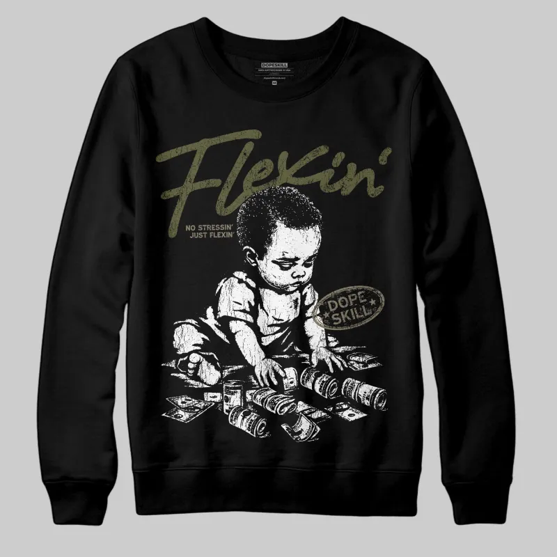 Medium Olive 3s DopeSkill Sweatshirt Flexin' Graphic sold by DopeSkill
