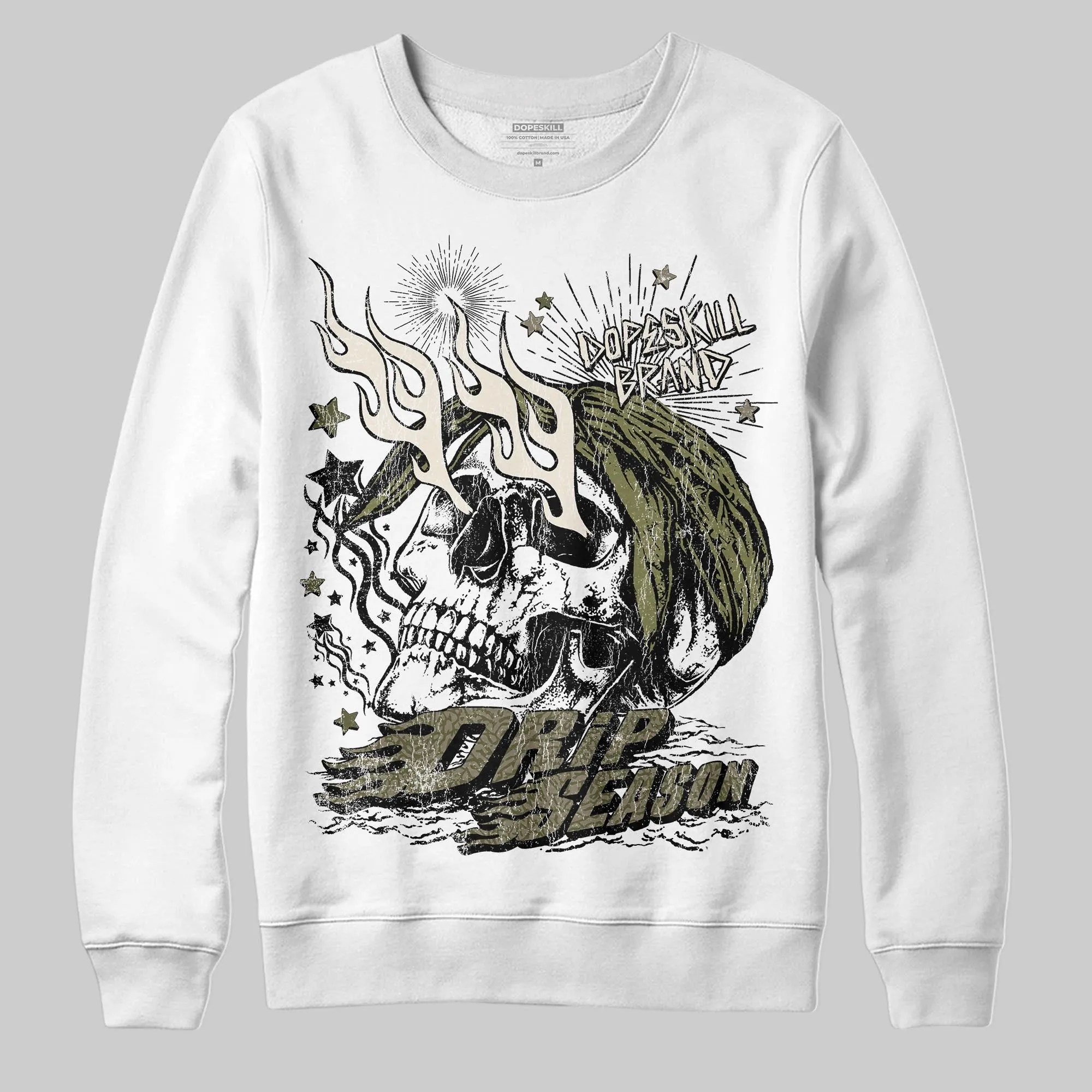 Medium Olive 3s DopeSkill Sweatshirt Drip Season Graphic sold by DopeSkill product image thumbnail 2