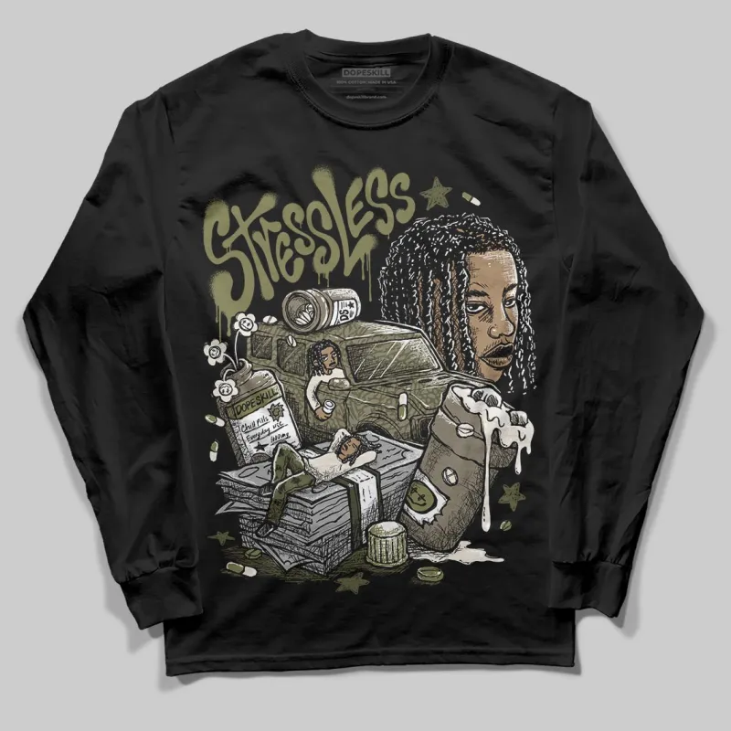 Medium Olive 3s DopeSkill Long Sleeve T-Shirt Stressless Graphic sold by DopeSkill