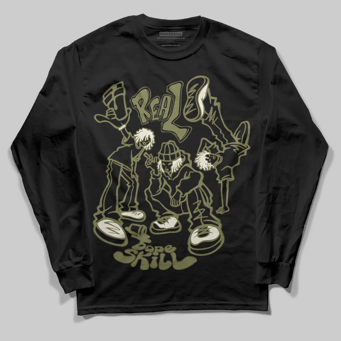 Medium Olive 3s DopeSkill Long Sleeve T-Shirt Real Y2K Players Graphic sold by DopeSkill