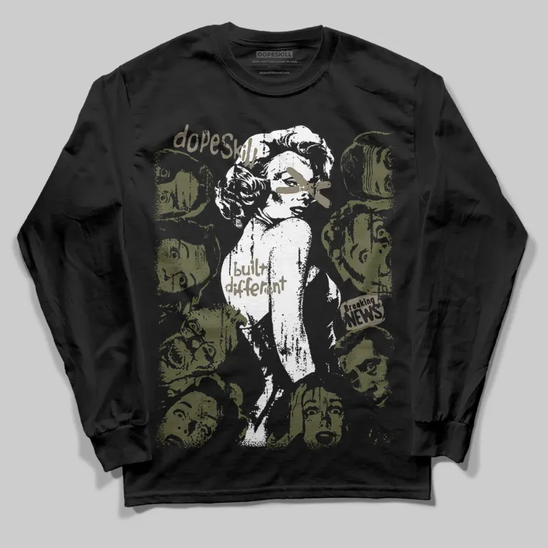 Medium Olive 3s DopeSkill Long Sleeve T-Shirt Built Different Graphic sold by DopeSkill