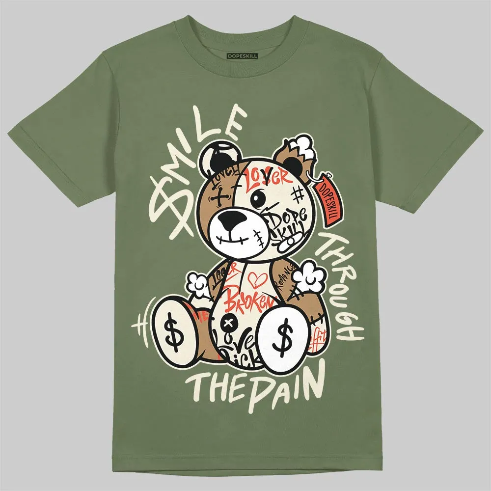 Medium Olive 3s DopeSkill T-Shirt Smile Through The Pain Graphic sold by DopeSkill product image thumbnail 3