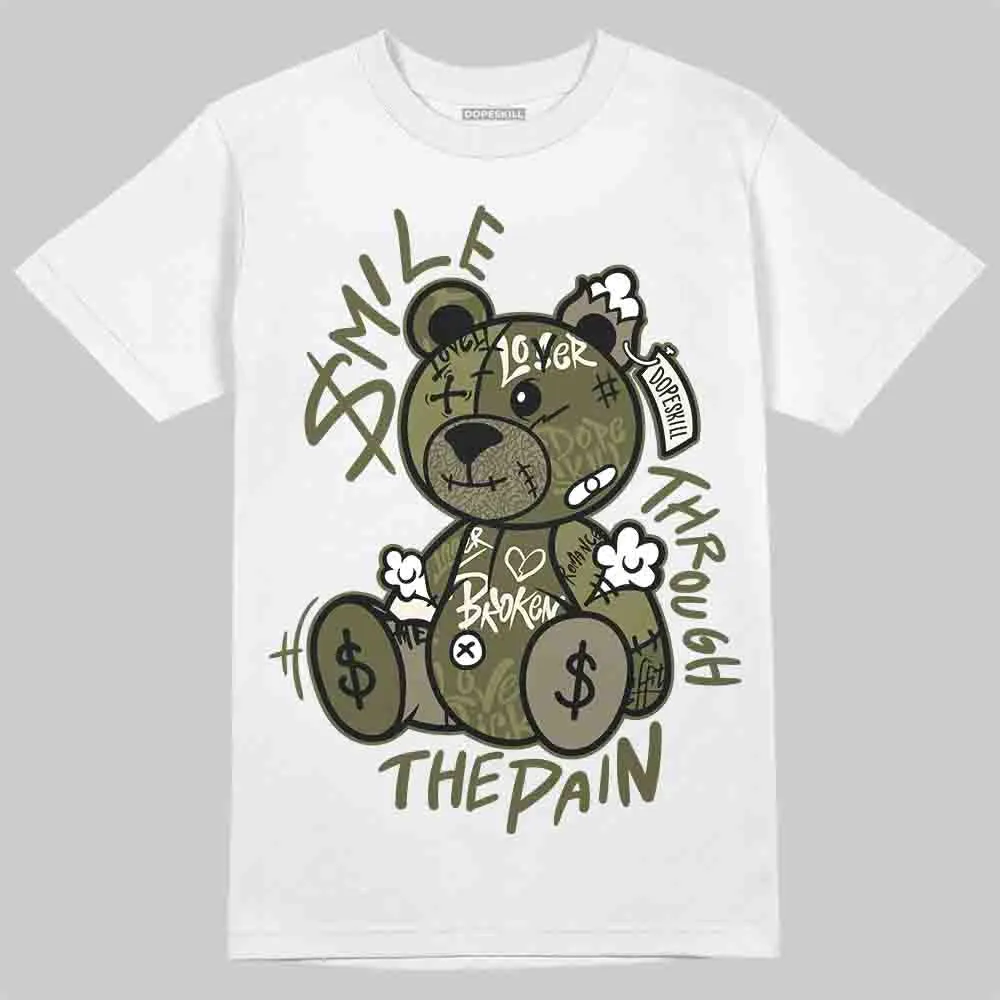 Medium Olive 3s DopeSkill T-Shirt Smile Through The Pain Graphic sold by DopeSkill product image thumbnail 2