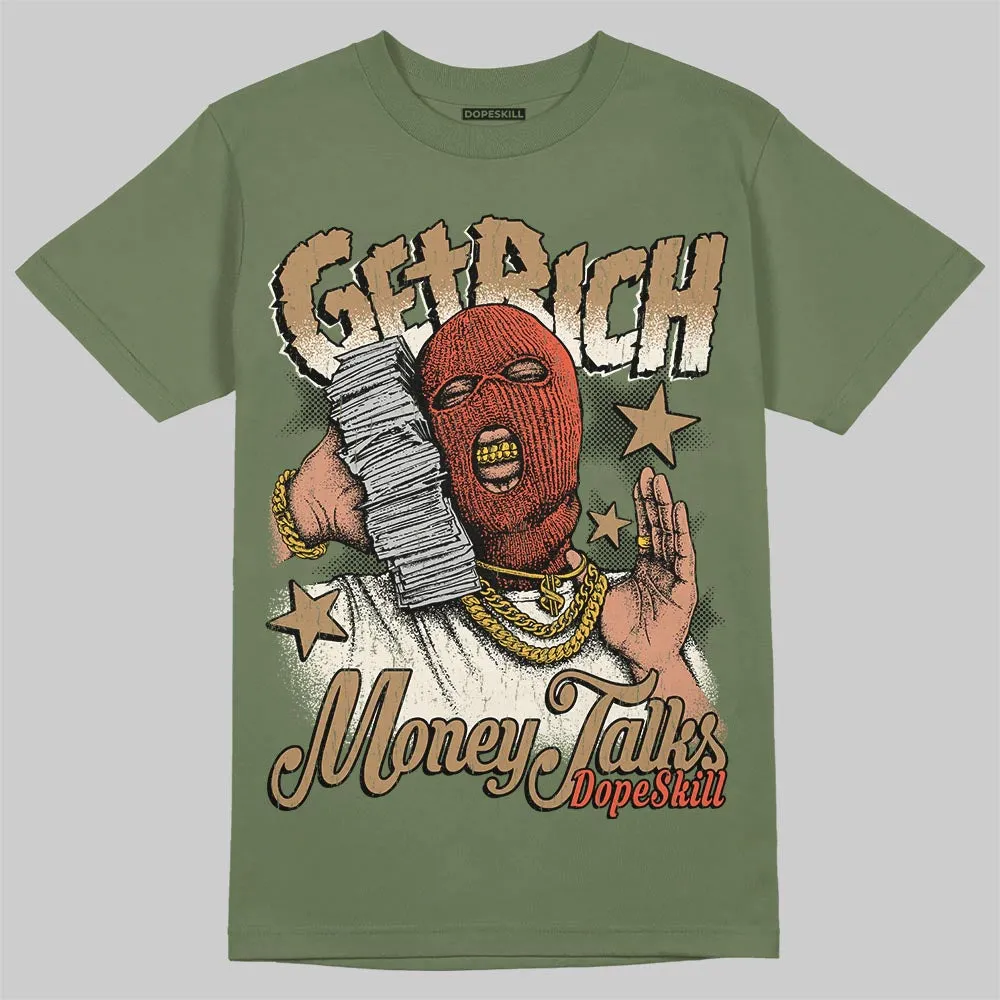 Medium Olive 3s DopeSkill T-Shirt Get Rich Graphic sold by DopeSkill product image thumbnail 3