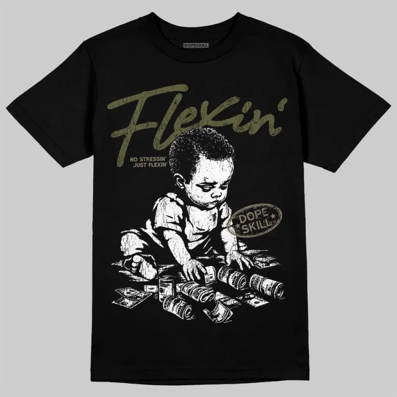 Medium Olive 3s DopeSkill T-Shirt Flexin' Graphic sold by DopeSkill