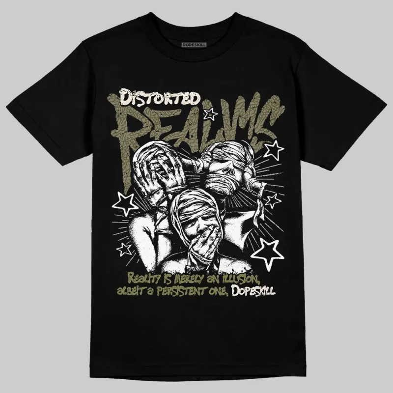 Medium Olive 3s DopeSkill T-Shirt Distorted Realms Graphic sold by DopeSkill