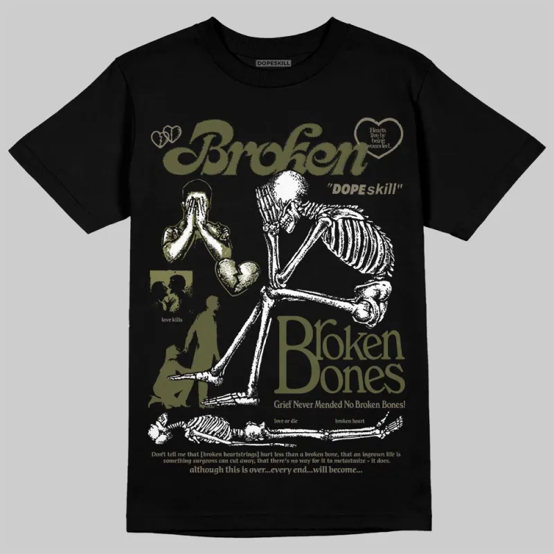 Medium Olive 3s DopeSkill T-Shirt Broken Bones Graphic sold by DopeSkill