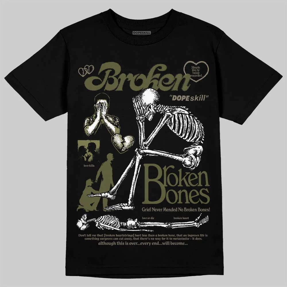 Medium Olive 3s DopeSkill T-Shirt Broken Bones Graphic sold by DopeSkill