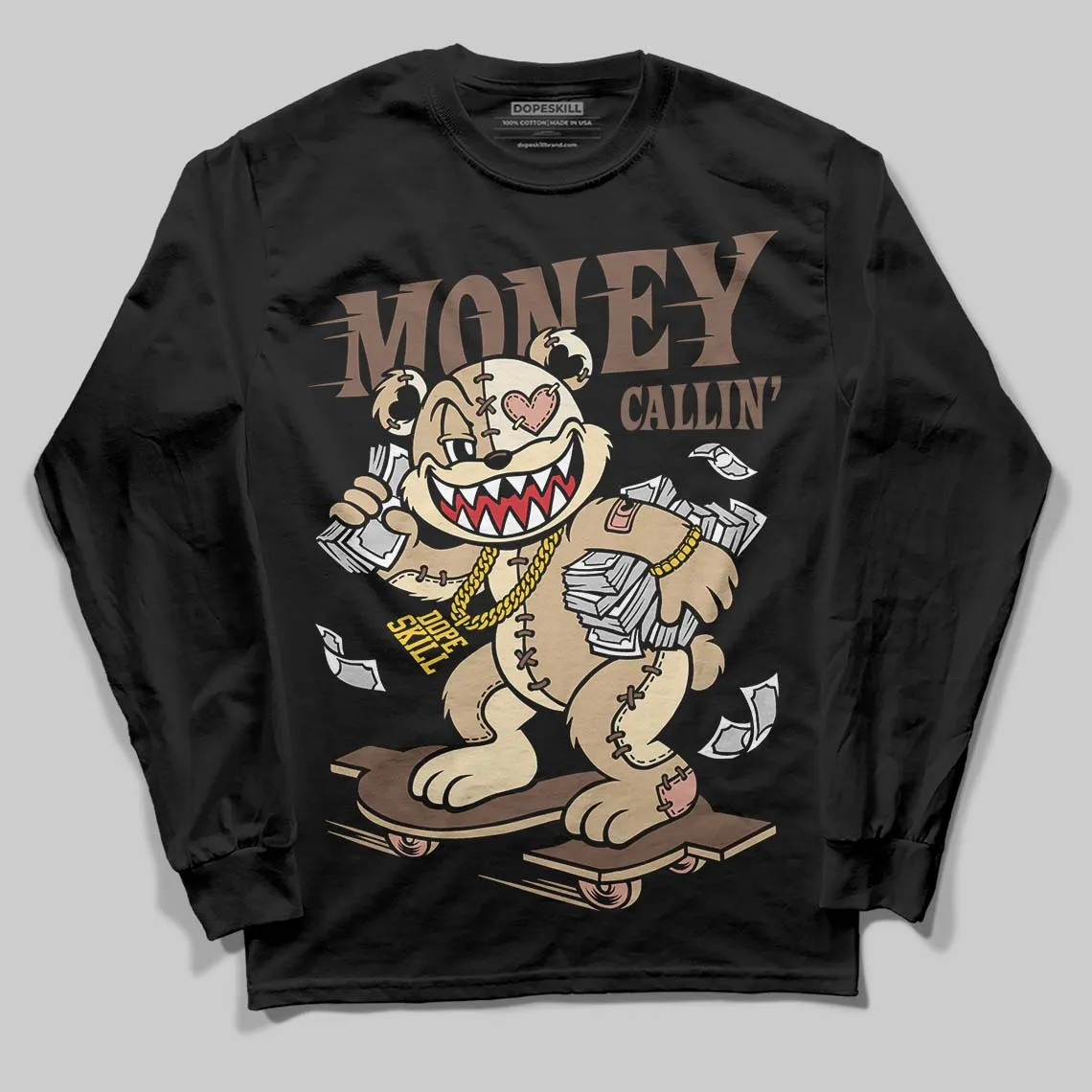 TAN Collection DopeSkill Long Sleeve T-Shirt Money Callin' Graphic sold by DopeSkill