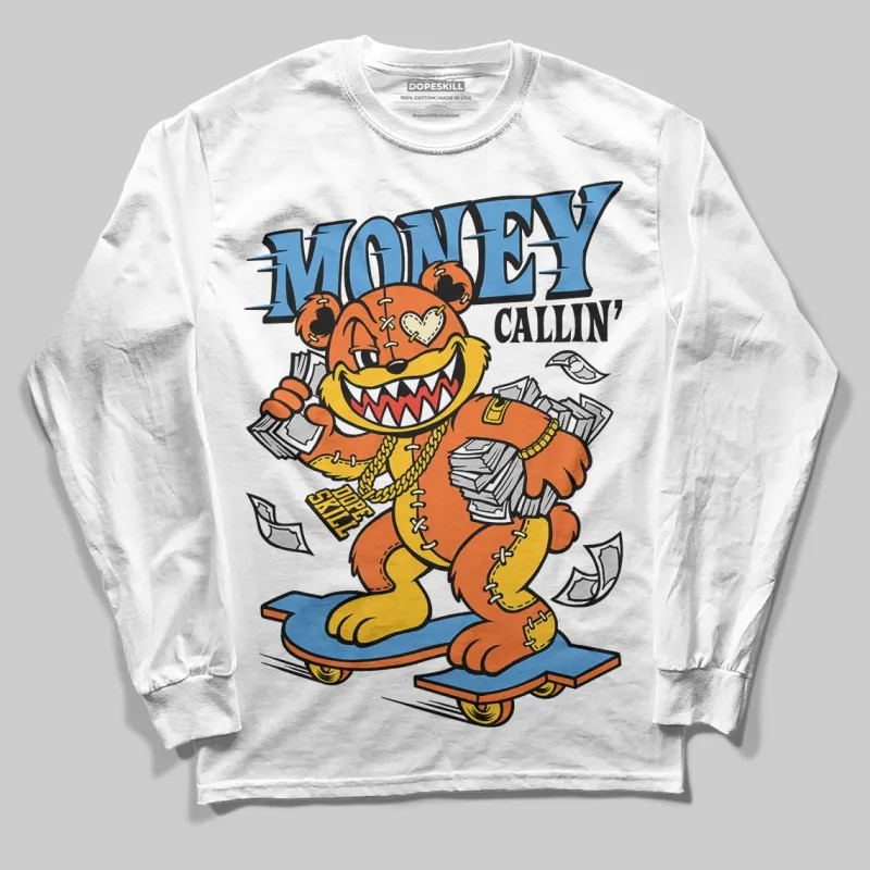 Orange Black White DopeSkill Long Sleeve T-Shirt Money Callin' Graphic sold by DopeSkill